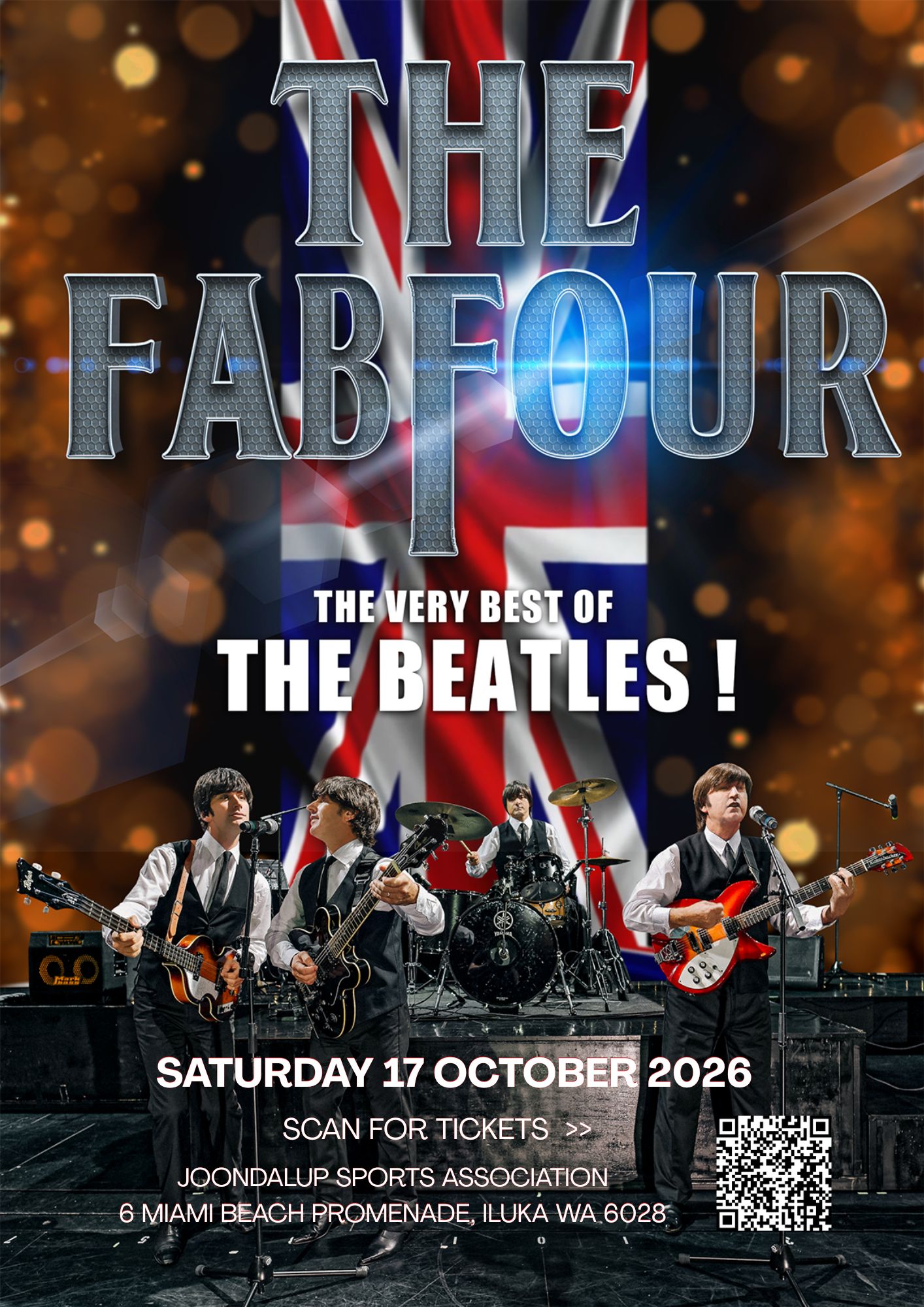 The FabFour is coming to the Joondalup Sports Association! Bringing all of your Beatles favourite hits from 1962-69 - come and join us for a fantastic night out in Iluka!